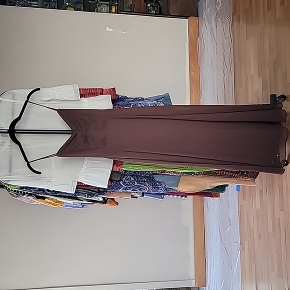 NWT H&M Chocolate Brown Strappy Flowy Dress - Picture 1 of 3